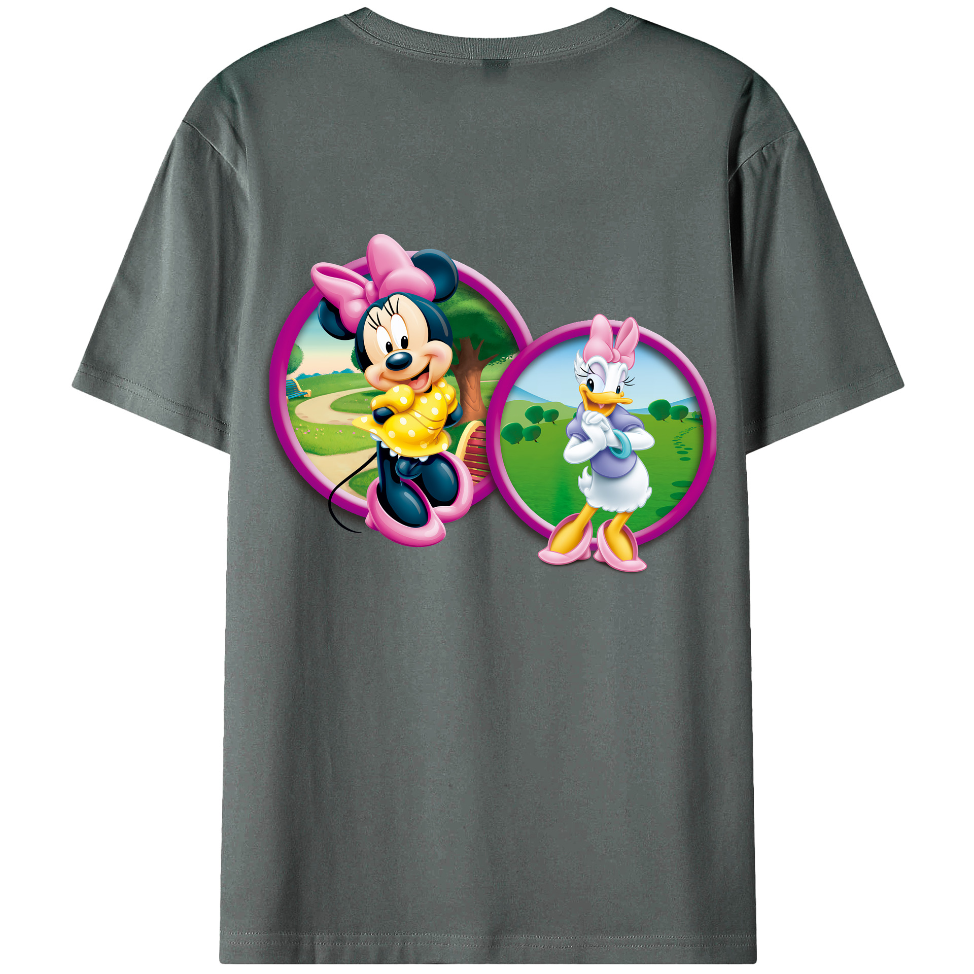 （画像用） ミッキーマウス Mickey Mouse 綿100％ メンズ半袖Tシャツ（バックプリント） 通気性